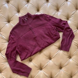 Mens pull over, zip up sweater, size XL, COLOR: maroon